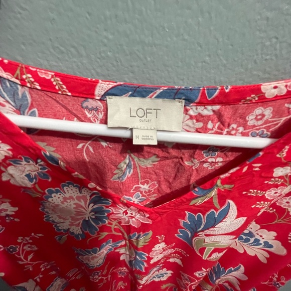 Loft Women’s Size Medium Summer Midi Floral Dress Ruffle Sleeve good condition - Picture 4 of 14